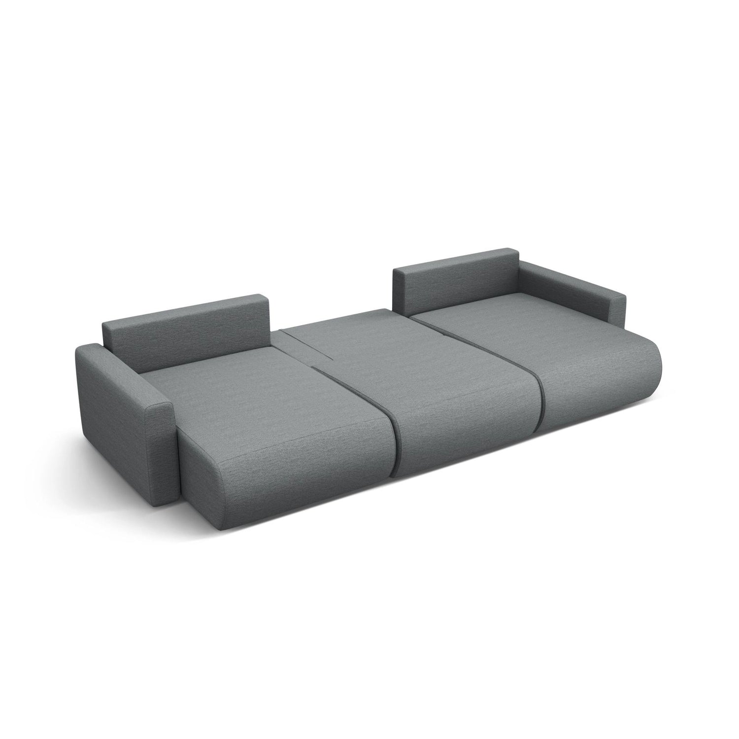 Belfast 4-Sitzer Panoramasofa mit Schlaffunktion, ausklappbar, aus Strukturierter Stoff in Grau (Heritage Ash), 340x149 cm von Cosmopolitan Design – Bild 5
