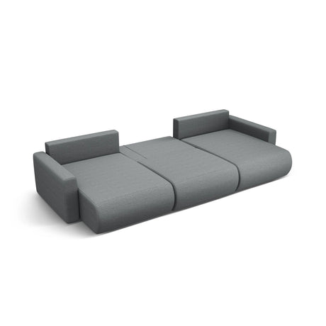 Belfast 4-Sitzer Panoramasofa mit Schlaffunktion, ausklappbar, aus Strukturierter Stoff in Grau (Heritage Ash), 340x149 cm von Cosmopolitan Design – Bild 5