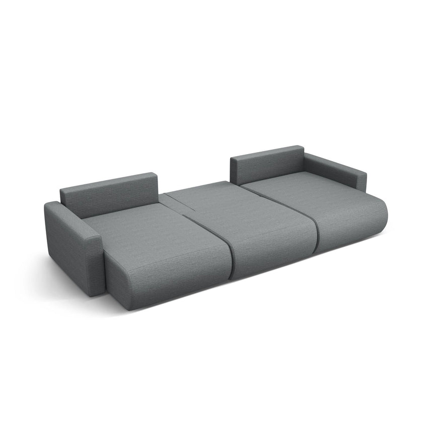 Belfast 4-Sitzer Panoramasofa mit Schlaffunktion, ausklappbar, aus Strukturierter Stoff in Grau (Heritage Ash), 340x149 cm von Cosmopolitan Design – Bild 5