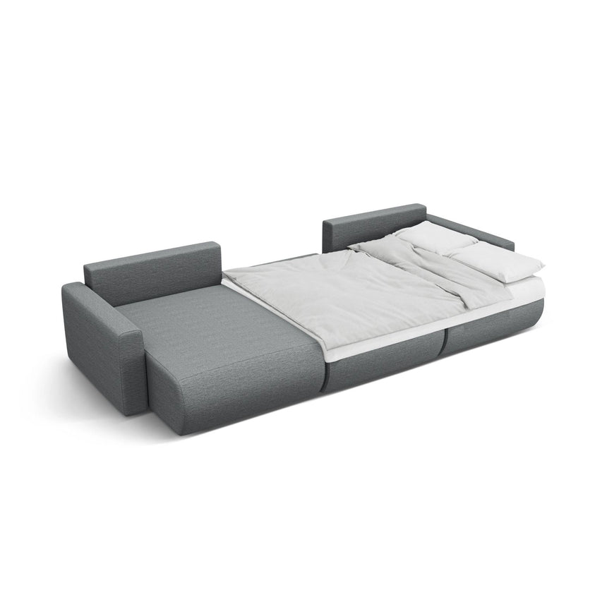 Belfast 4-Sitzer Panoramasofa mit Schlaffunktion, ausklappbar, aus Strukturierter Stoff in Grau (Heritage Ash), 340x149 cm von Cosmopolitan Design – Bild 6