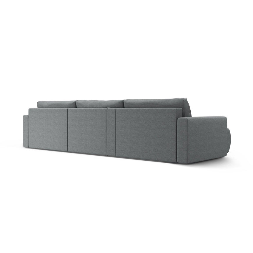 Belfast 4-Sitzer Panoramasofa mit Schlaffunktion, ausklappbar, aus Strukturierter Stoff in Grau (Heritage Ash), 340x149 cm von Cosmopolitan Design – Bild 7