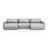 Belfast 4-Sitzer Panoramasofa mit Schlaffunktion, ausklappbar, aus Strukturierter Stoff in Hellgrau (Heritage Cement), 340x149 cm von Cosmopolitan Design – Bild 1