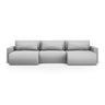 Belfast 4-Sitzer Panoramasofa mit Schlaffunktion, ausklappbar, aus Strukturierter Stoff in Hellgrau (Heritage Cement), 340x149 cm von Cosmopolitan Design – Bild 1