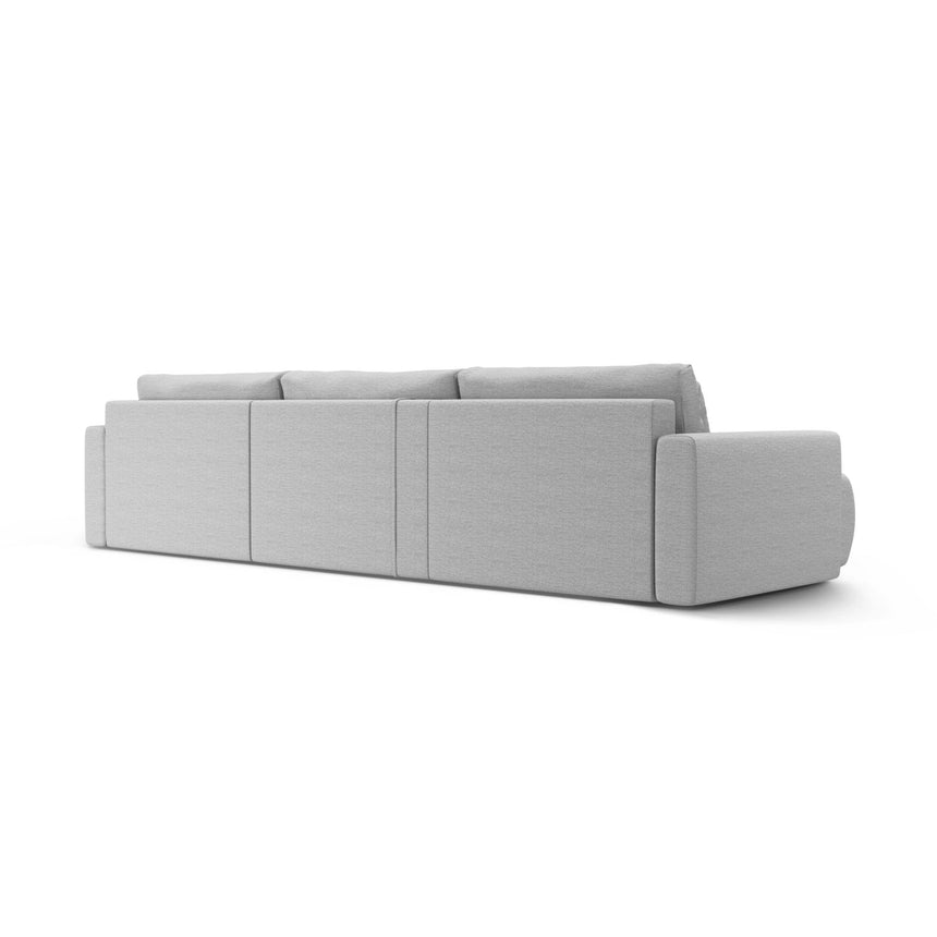 Belfast 4-Sitzer Panoramasofa mit Schlaffunktion, ausklappbar, aus Strukturierter Stoff in Hellgrau (Heritage Cement), 340x149 cm von Cosmopolitan Design – Bild 7