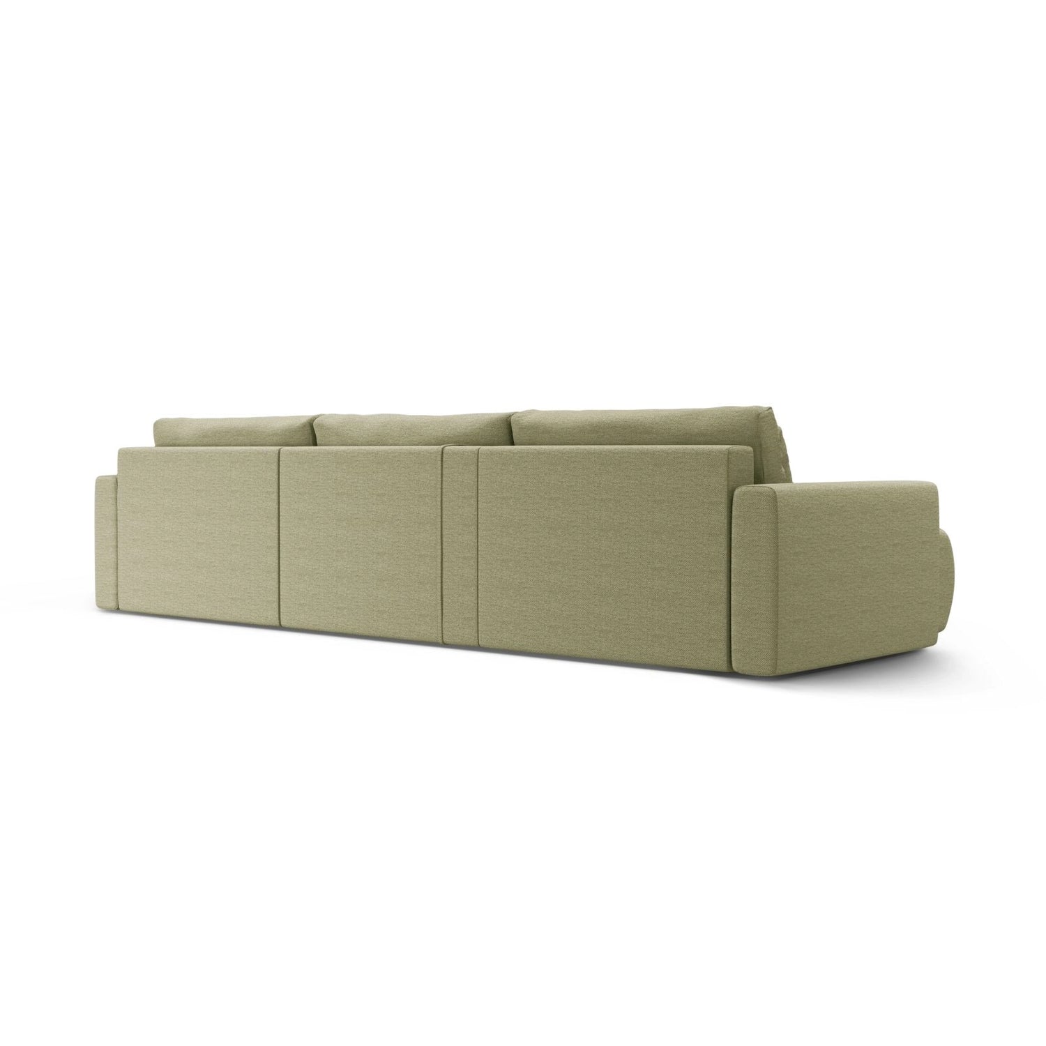 Belfast 4-Sitzer Panoramasofa mit Schlaffunktion, ausklappbar, aus Strukturierter Stoff in Olive (Heritage Avocat), 340x149 cm von Cosmopolitan Design – Bild 7