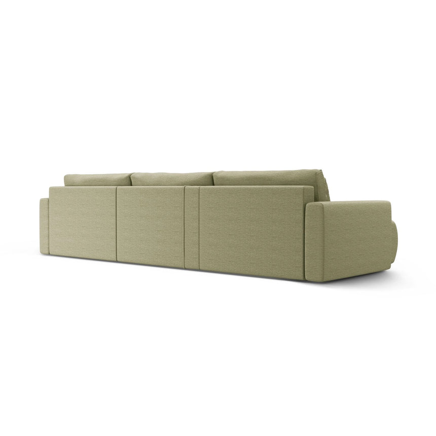 Belfast 4-Sitzer Panoramasofa mit Schlaffunktion, ausklappbar, aus Strukturierter Stoff in Olive (Heritage Avocat), 340x149 cm von Cosmopolitan Design – Bild 7
