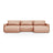 Belfast 4-Sitzer Panoramasofa mit Schlaffunktion, ausklappbar, aus Strukturierter Stoff in Peach (Heritage Orange), 340x149 cm von Cosmopolitan Design – Bild 1