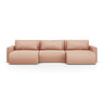 Belfast 4-Sitzer Panoramasofa mit Schlaffunktion, ausklappbar, aus Strukturierter Stoff in Peach (Heritage Orange), 340x149 cm von Cosmopolitan Design – Bild 1