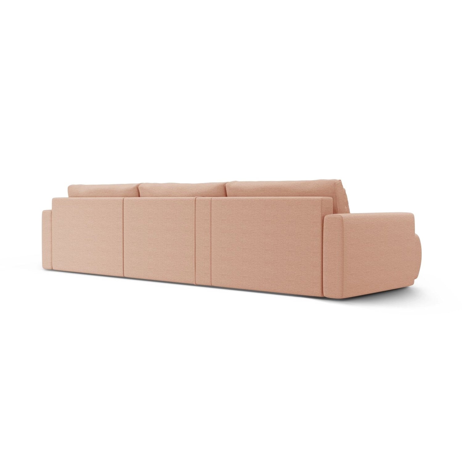 Belfast 4-Sitzer Panoramasofa mit Schlaffunktion, ausklappbar, aus Strukturierter Stoff in Peach (Heritage Orange), 340x149 cm von Cosmopolitan Design – Bild 7
