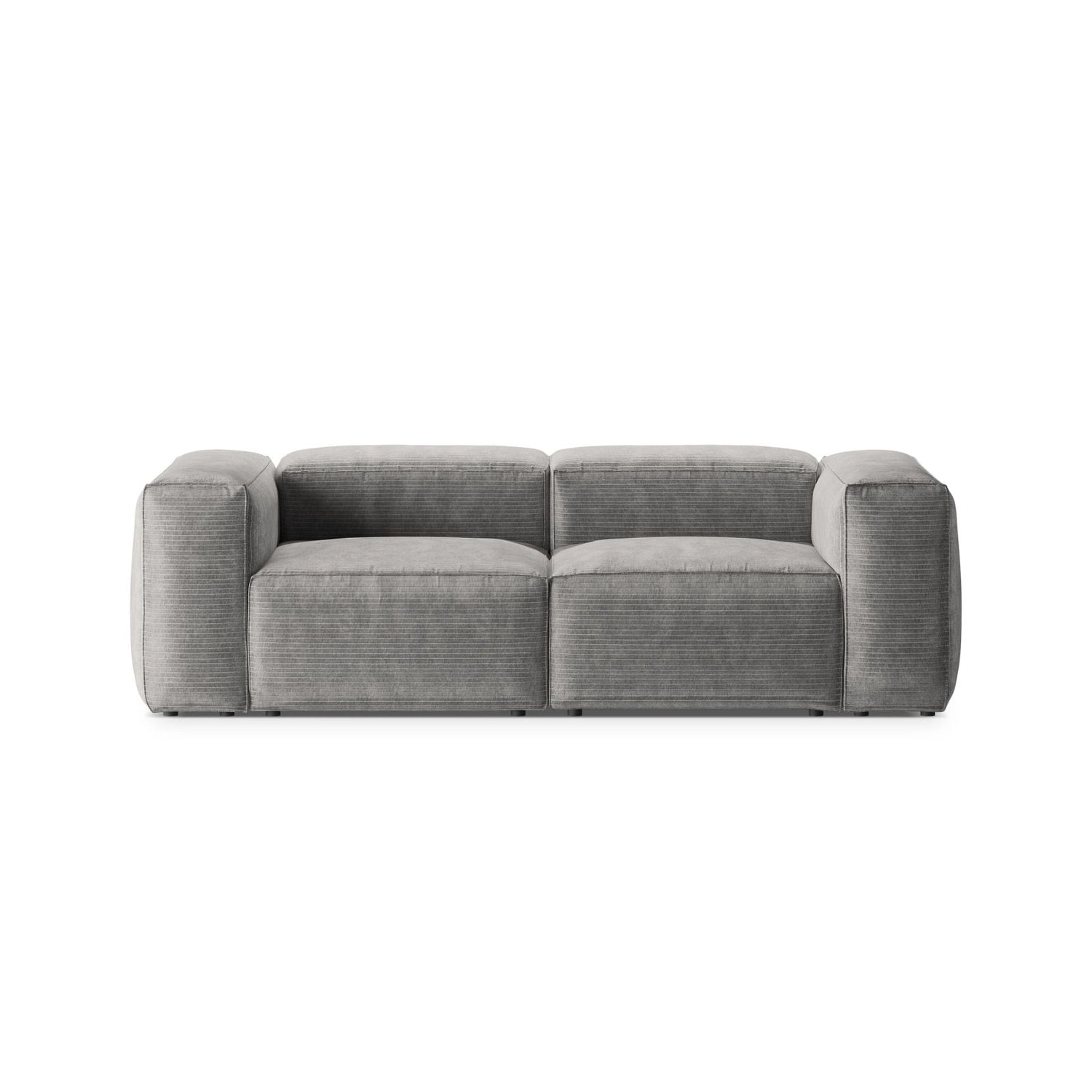 Bergamo 2-Sitzer Sofa aus Cord in Hellgrau (Perla 30), 224x108x70 cm von Cosmopolitan Design – Bild 1