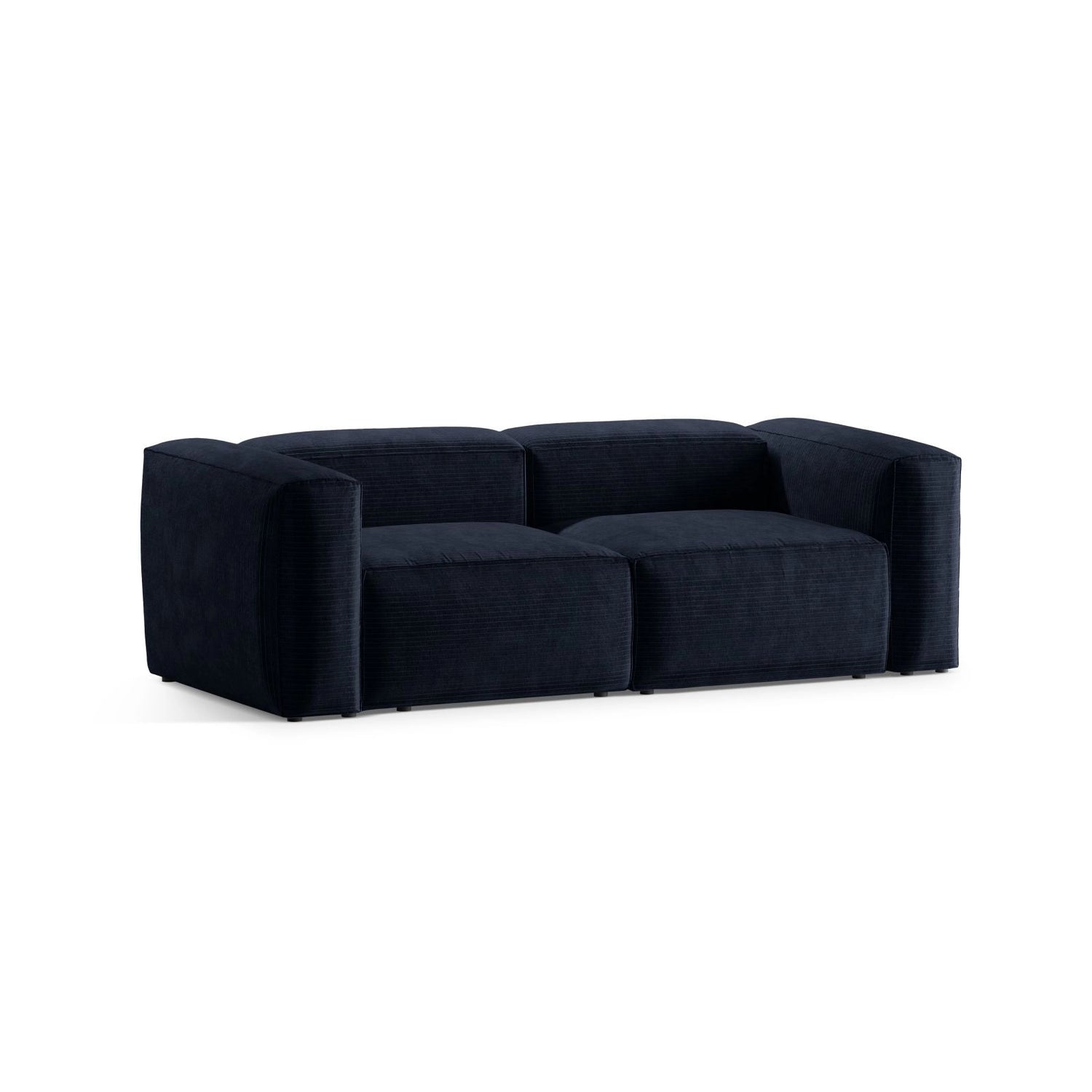 Bergamo 2-Sitzer Sofa aus Cord in Marineblau (Perla 40), 224x108x70 cm von Cosmopolitan Design – Bild 4