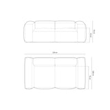 Bergamo 2-Sitzer Sofa aus Strukturierter Stoff in Moosgrün (Liberty 12), 224x108x70 cm von Cosmopolitan Design – Bild 3