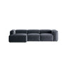 Bergamo 3-Sitzer Ecksofa, Linke Seite, aus Cord in Gedämpftes Blau (Perla 45), 304x152x70 cm von Cosmopolitan Design – Bild 1