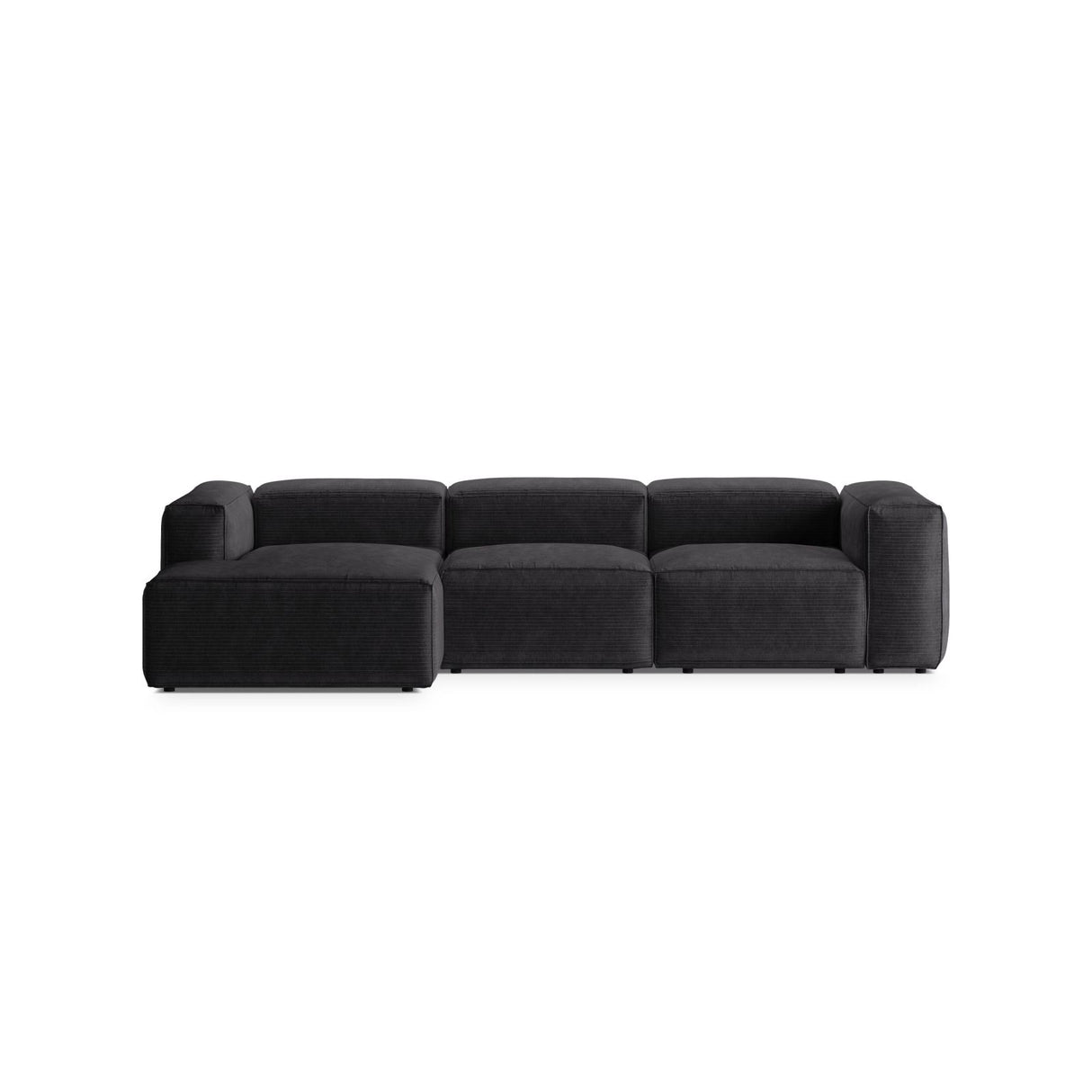 Bergamo 3-Sitzer Ecksofa, Linke Seite, aus Cord in Grau (Perla 35), 304x152x70 cm von Cosmopolitan Design – Bild 1