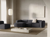 Bergamo 3-Sitzer Ecksofa, Linke Seite, aus Cord in Grau (Perla 35), 304x152x70 cm von Cosmopolitan Design – Bild 2