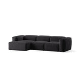 Bergamo 3-Sitzer Ecksofa, Linke Seite, aus Cord in Grau (Perla 35), 304x152x70 cm von Cosmopolitan Design – Bild 4