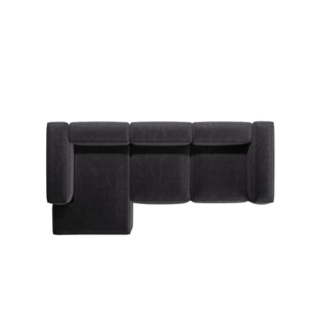 Bergamo 3-Sitzer Ecksofa, Linke Seite, aus Cord in Grau (Perla 35), 304x152x70 cm von Cosmopolitan Design – Bild 6