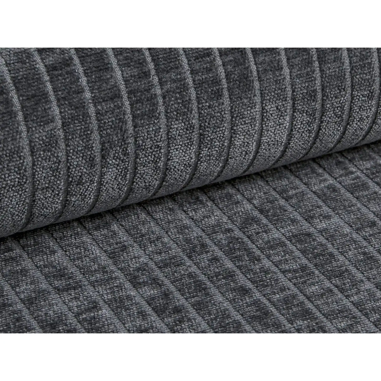 Bergamo 3-Sitzer Ecksofa, Linke Seite, aus Cord in Grau (Perla 35), 304x152x70 cm von Cosmopolitan Design – Bild 7