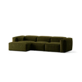 Bergamo 3-Sitzer Ecksofa, Linke Seite, aus Cord in Grün (Perla 60), 304x152x70 cm von Cosmopolitan Design – Bild 4