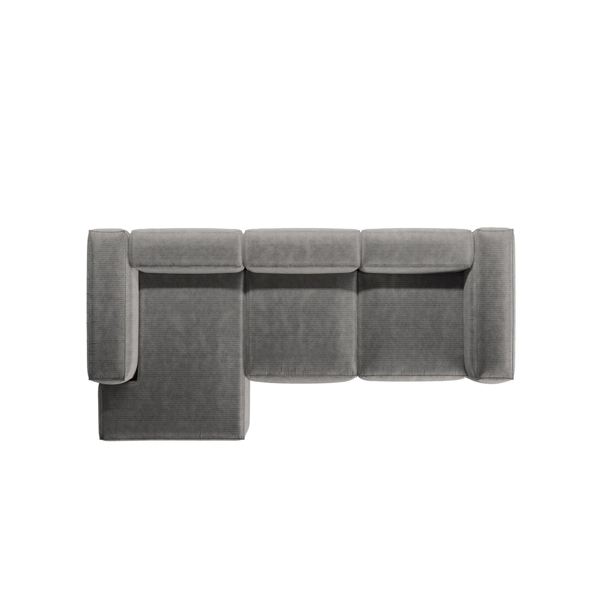 Bergamo 3-Sitzer Ecksofa, Linke Seite, aus Cord in Hellgrau (Perla 30), 304x152x70 cm von Cosmopolitan Design – Bild 6