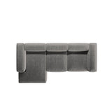 Bergamo 3-Sitzer Ecksofa, Linke Seite, aus Cord in Hellgrau (Perla 30), 304x152x70 cm von Cosmopolitan Design – Bild 6