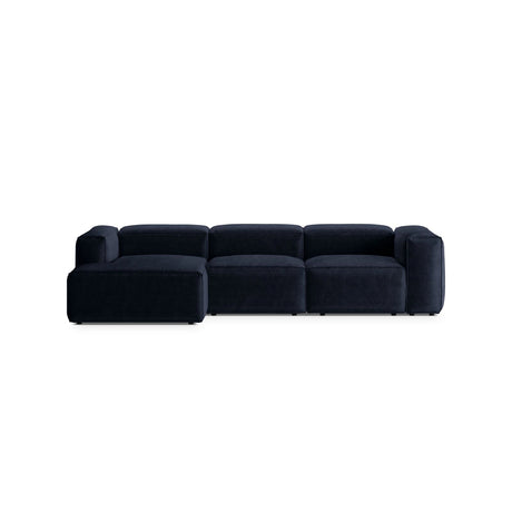 Bergamo 3-Sitzer Ecksofa, Linke Seite, aus Cord in Marineblau (Perla 40), 304x152x70 cm von Cosmopolitan Design – Bild 1