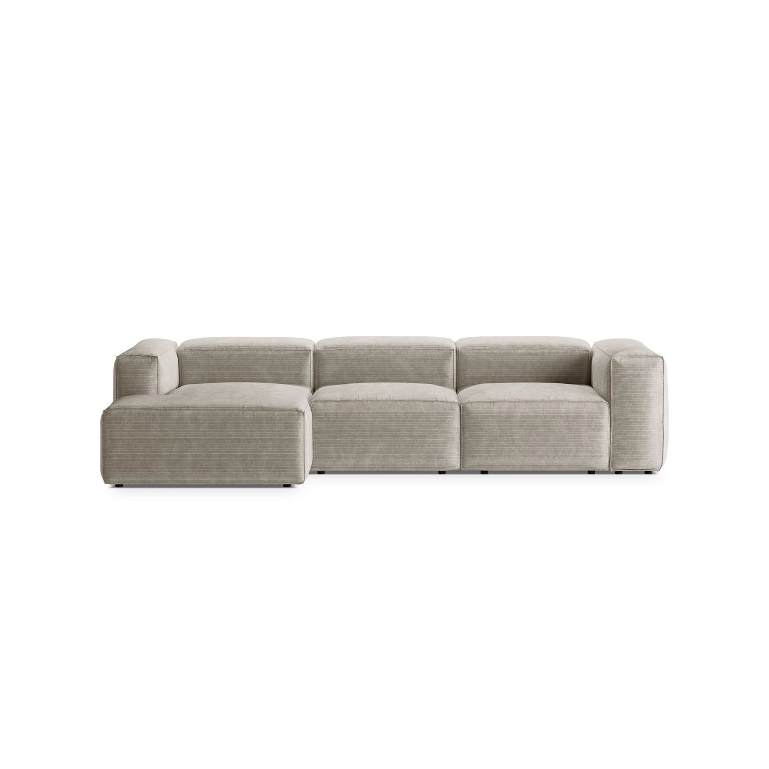 Bergamo 3-Sitzer Ecksofa, Linke Seite, aus Cord oder Strukturstoff, 304x152x70 cm von Cosmopolitan Design – Bild 1