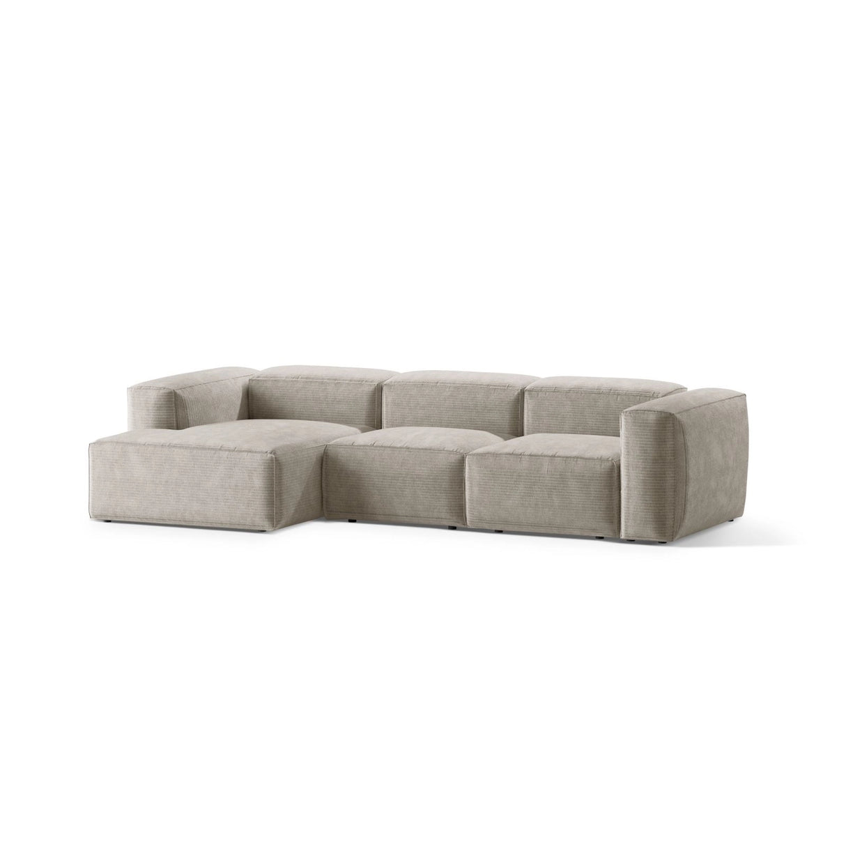 Bergamo 3-Sitzer Ecksofa, Linke Seite, aus Cord oder Strukturstoff, 304x152x70 cm von Cosmopolitan Design – Bild 4