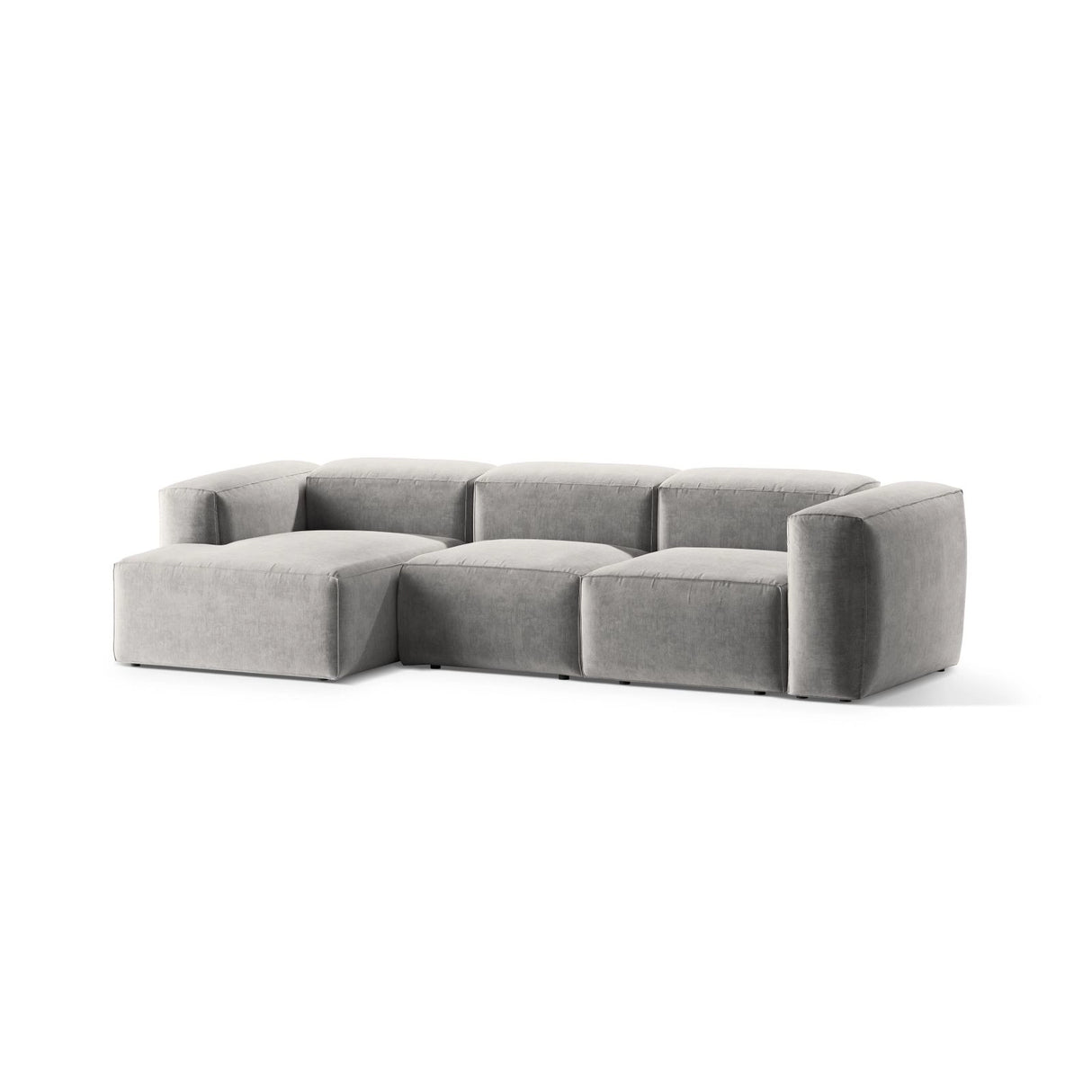 Bergamo 3-Sitzer Ecksofa, Linke Seite, aus Strukturierter Stoff in Hellgrau (Liberty 18), 304x152x70 cm von Cosmopolitan Design – Bild 4