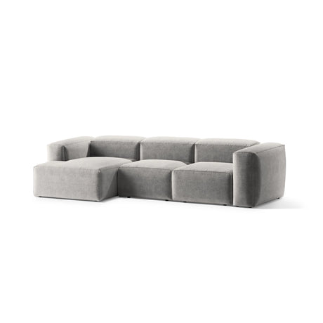 Bergamo 3-Sitzer Ecksofa, Linke Seite, aus Strukturierter Stoff in Hellgrau (Liberty 18), 304x152x70 cm von Cosmopolitan Design – Bild 4