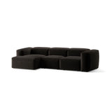 Bergamo 3-Sitzer Ecksofa, Linke Seite, aus Strukturierter Stoff in Schwarz (Liberty 22), 304x152x70 cm von Cosmopolitan Design – Bild 4