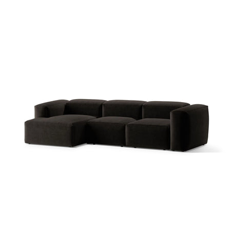 Bergamo 3-Sitzer Ecksofa, Linke Seite, aus Strukturierter Stoff in Schwarz (Liberty 22), 304x152x70 cm von Cosmopolitan Design – Bild 4
