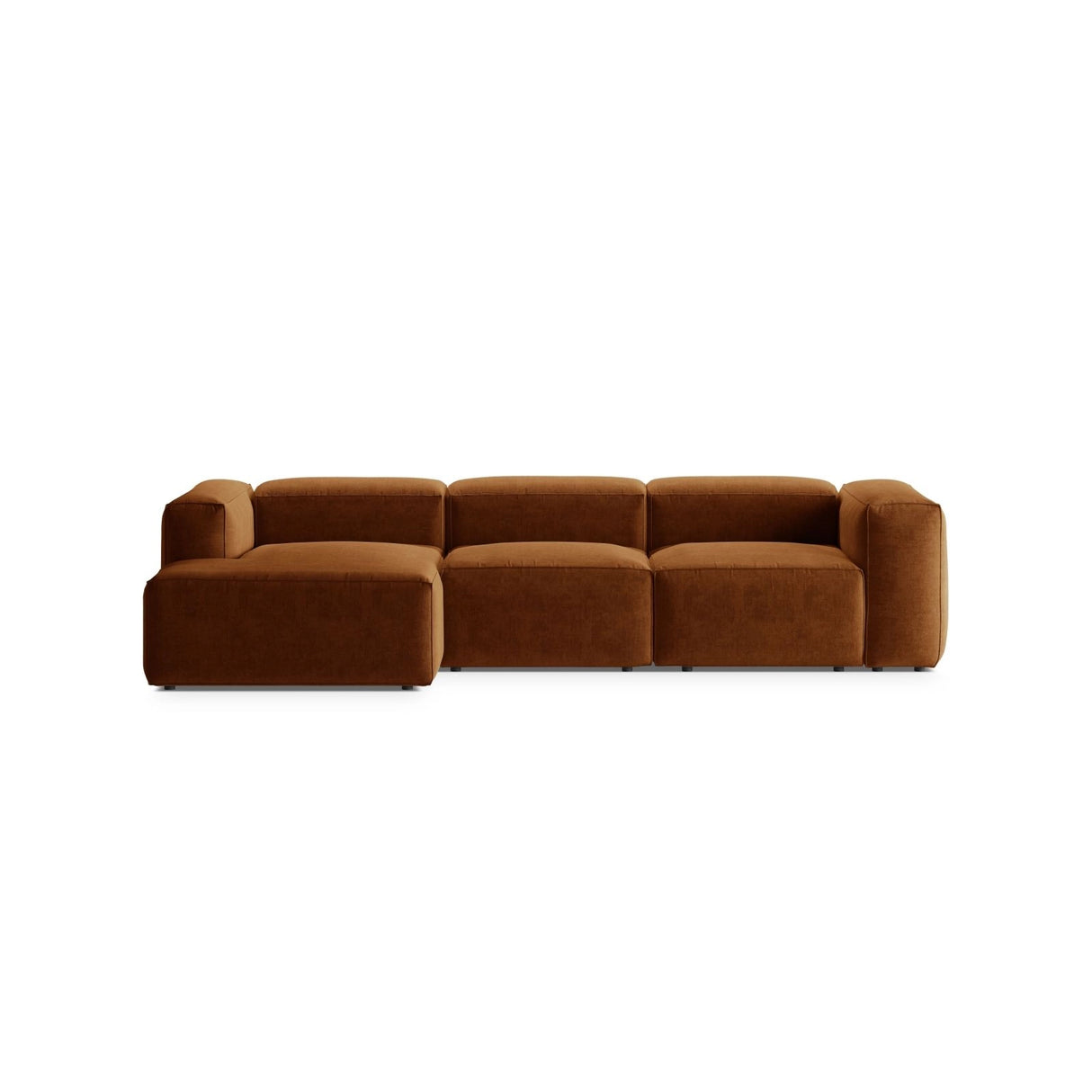 Bergamo 3-Sitzer Ecksofa, Linke Seite, aus Strukturierter Stoff in Ziegelstein (Liberty 9), 304x152x70 cm von Cosmopolitan Design – Bild 1