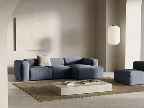 Bergamo 3-Sitzer Ecksofa, Rechte Seite, aus Cord in Gedämpftes Blau (Perla 45), 304x152x70 cm von Cosmopolitan Design – Bild 2