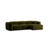 Bergamo 3-Sitzer Ecksofa, Rechte Seite, aus Cord in Grün (Perla 60), 304x152x70 cm von Cosmopolitan Design – Bild 4
