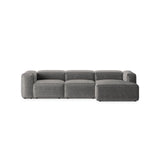 Bergamo 3-Sitzer Ecksofa, Rechte Seite, aus Cord in Hellgrau (Perla 30), 304x152x70 cm von Cosmopolitan Design – Bild 1
