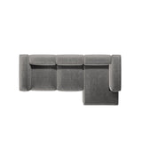 Bergamo 3-Sitzer Ecksofa, Rechte Seite, aus Cord in Hellgrau (Perla 30), 304x152x70 cm von Cosmopolitan Design – Bild 6