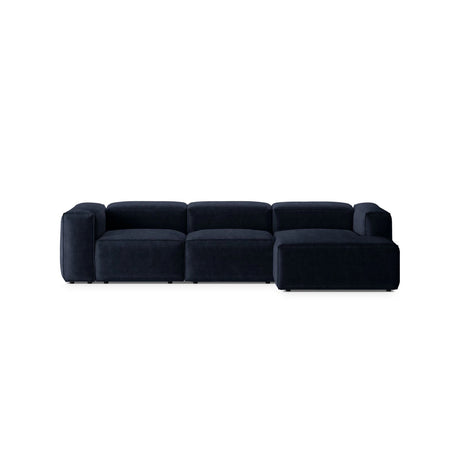 Bergamo 3-Sitzer Ecksofa, Rechte Seite, aus Cord in Marineblau (Perla 40), 304x152x70 cm von Cosmopolitan Design – Bild 1