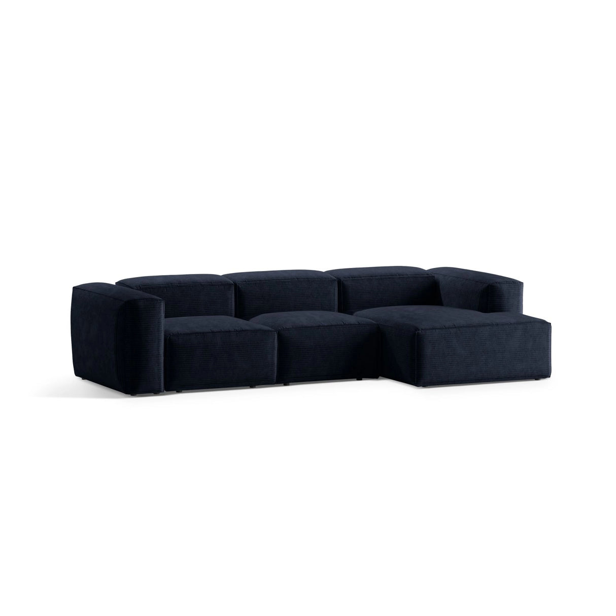 Bergamo 3-Sitzer Ecksofa, Rechte Seite, aus Cord in Marineblau (Perla 40), 304x152x70 cm von Cosmopolitan Design – Bild 4