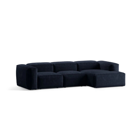 Bergamo 3-Sitzer Ecksofa, Rechte Seite, aus Cord in Marineblau (Perla 40), 304x152x70 cm von Cosmopolitan Design – Bild 4