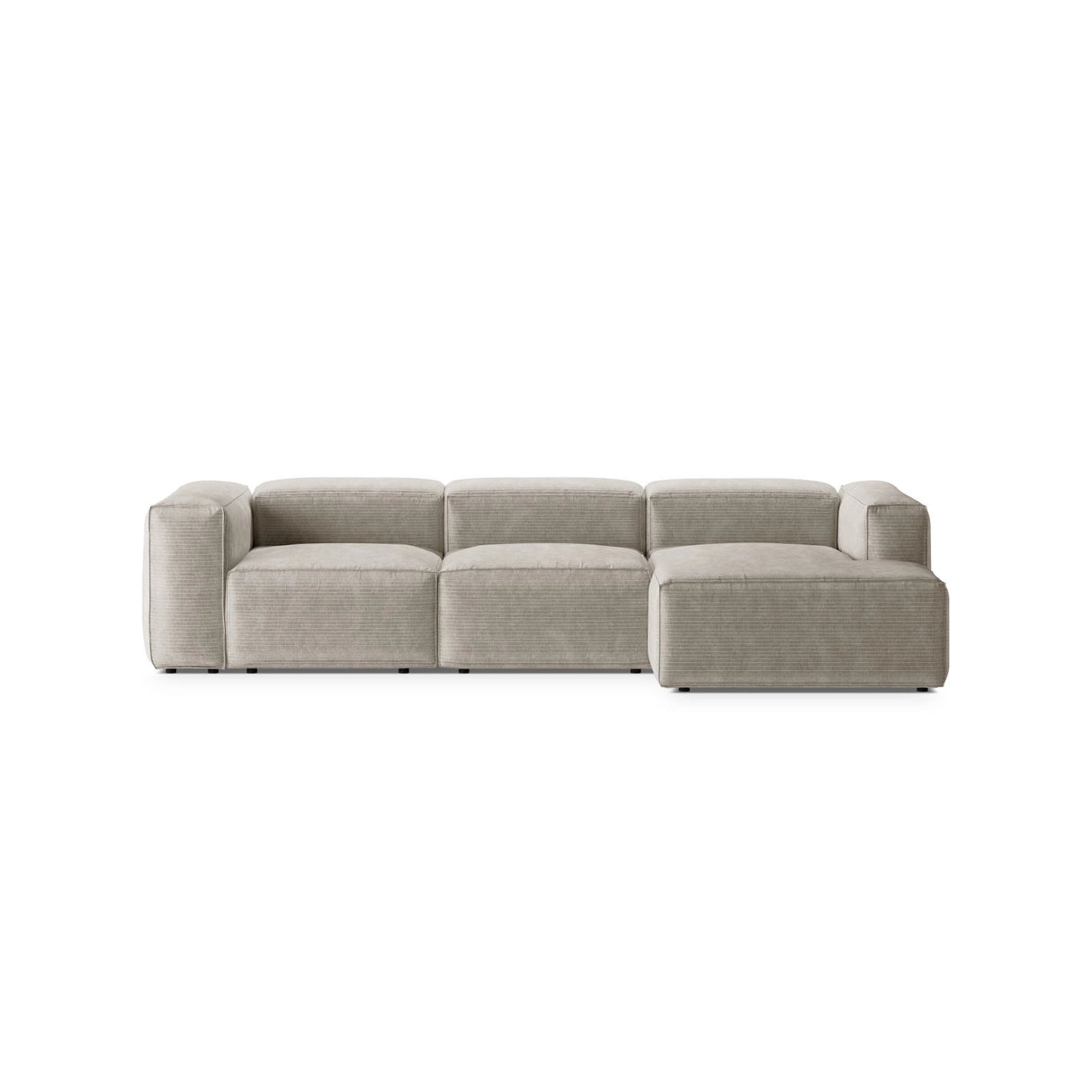 Bergamo 3-Sitzer Ecksofa, Rechte Seite, aus Cord oder Strukturstoff, 304x152x70 cm von Cosmopolitan Design – Bild 1