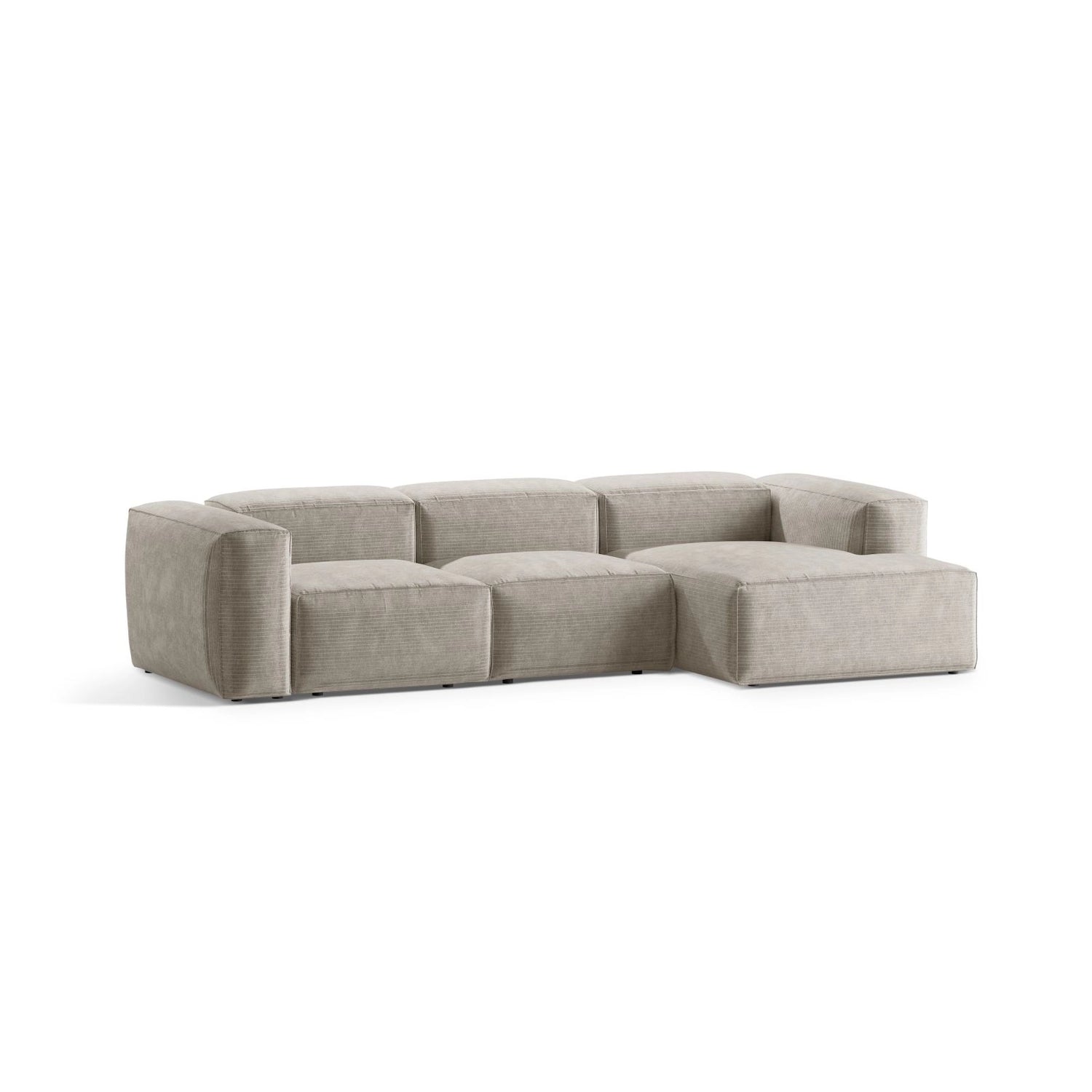 Bergamo 3-Sitzer Ecksofa, Rechte Seite, aus Cord oder Strukturstoff, 304x152x70 cm von Cosmopolitan Design – Bild 4