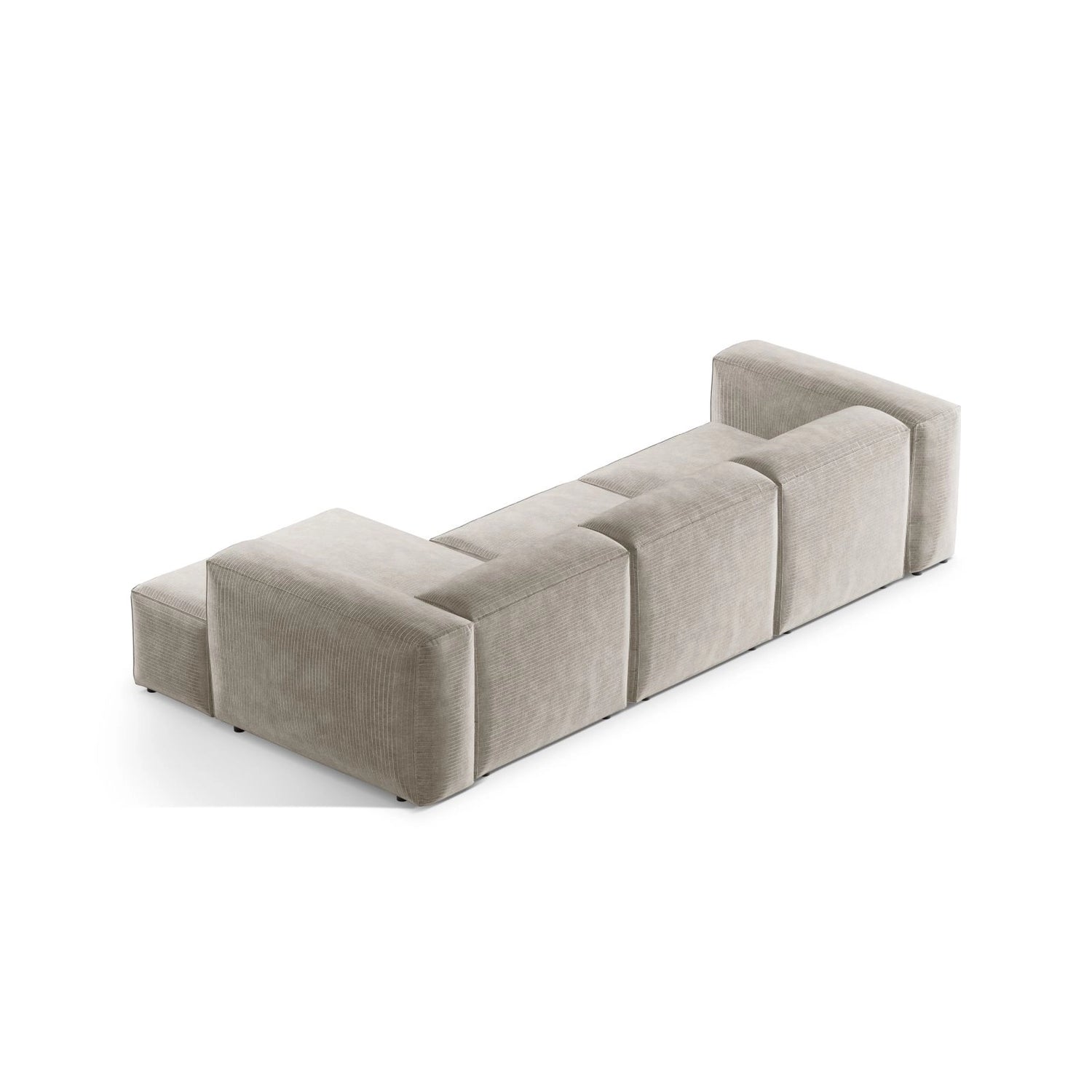 Bergamo 3-Sitzer Ecksofa, Rechte Seite, aus Cord oder Strukturstoff, 304x152x70 cm von Cosmopolitan Design – Bild 5