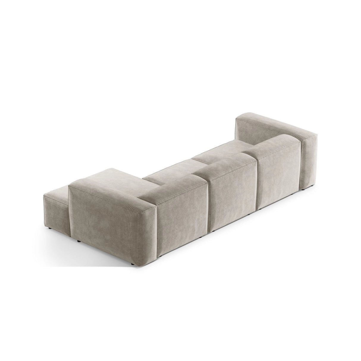 Bergamo 3-Sitzer Ecksofa, Rechte Seite, aus Cord oder Strukturstoff, 304x152x70 cm von Cosmopolitan Design – Bild 5