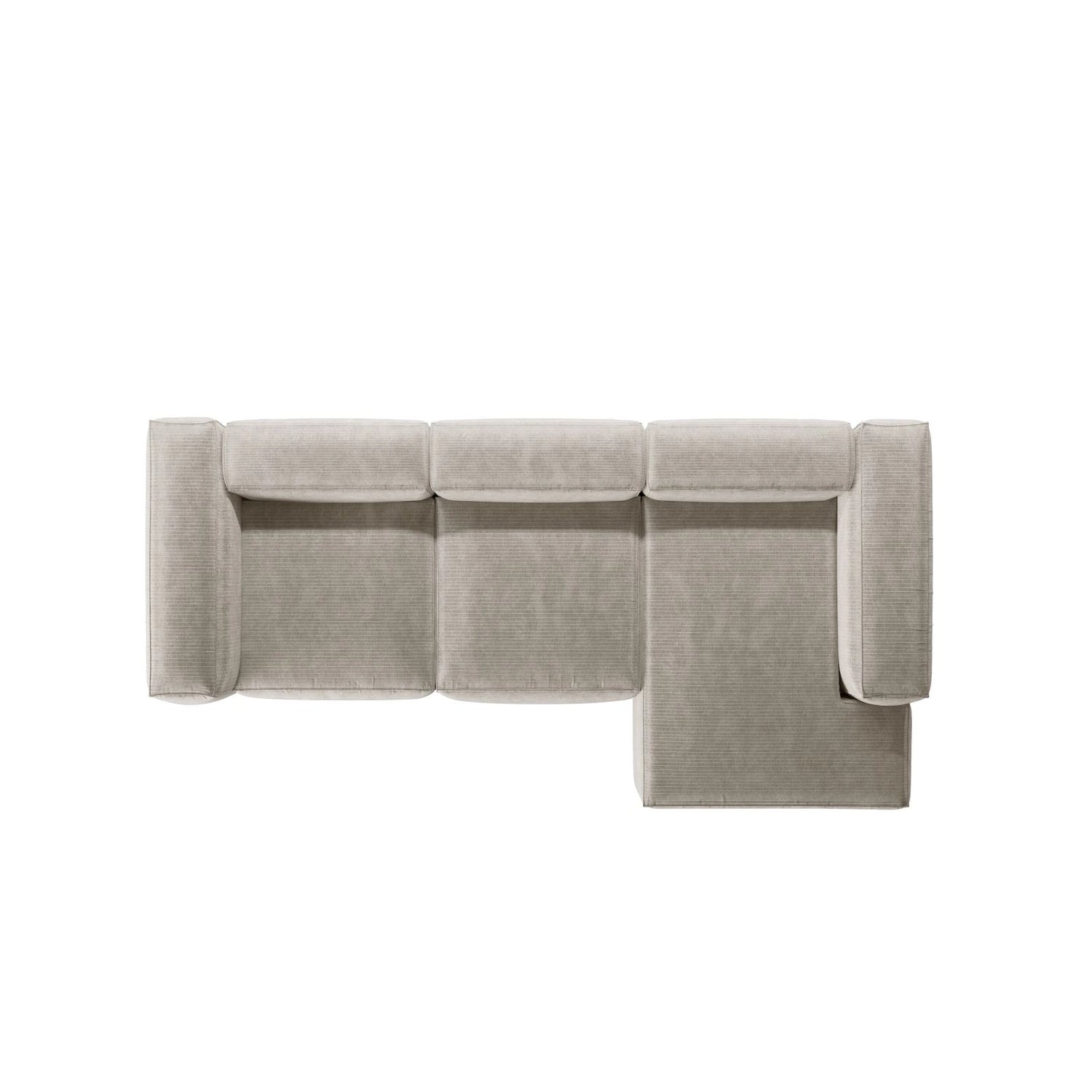 Bergamo 3-Sitzer Ecksofa, Rechte Seite, aus Cord oder Strukturstoff, 304x152x70 cm von Cosmopolitan Design – Bild 6