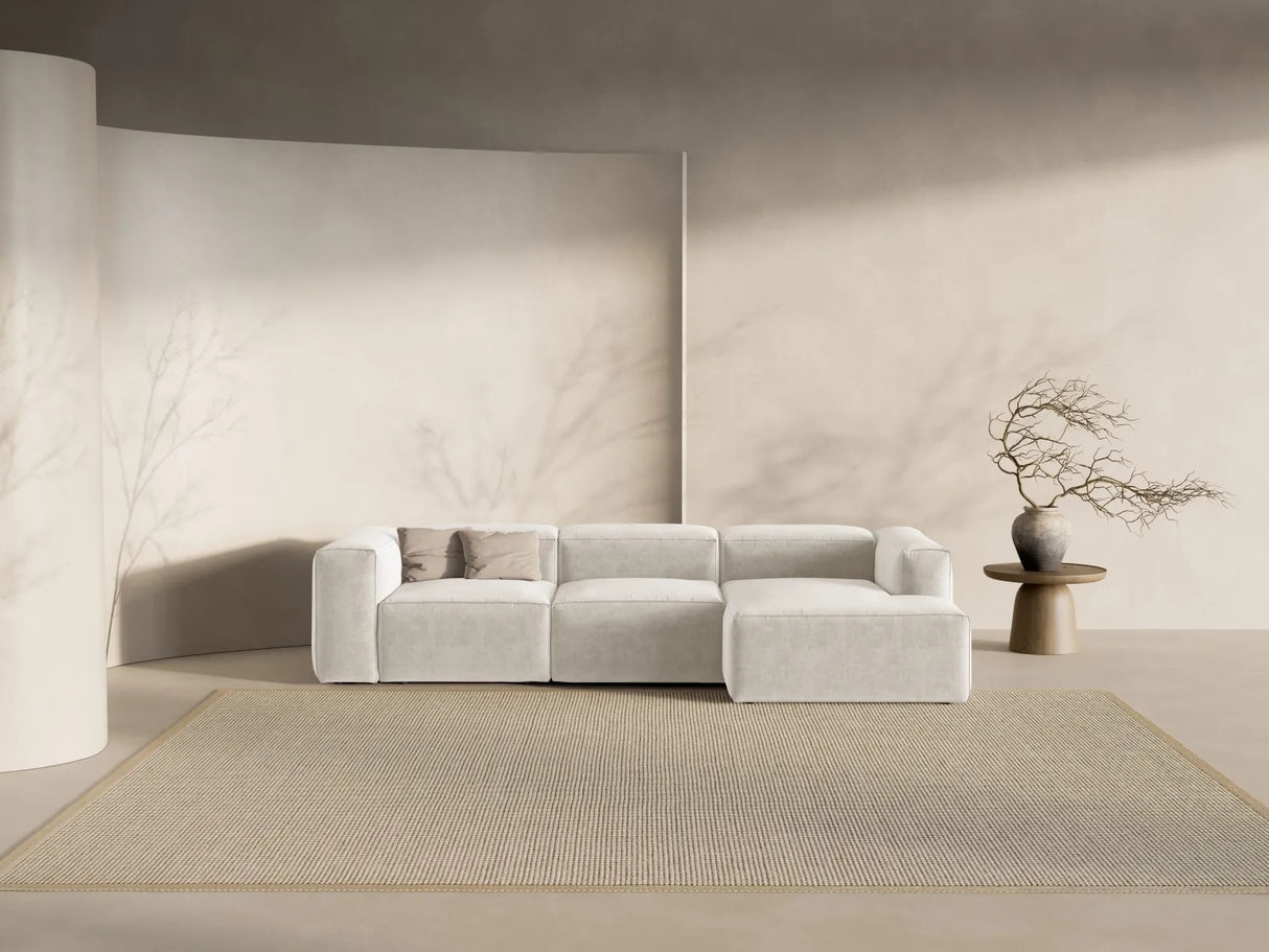 Bergamo 3-Sitzer Ecksofa, Rechte Seite, aus Strukturierter Stoff in Beige (Liberty 2), 304x152x70 cm von Cosmopolitan Design – Bild 2