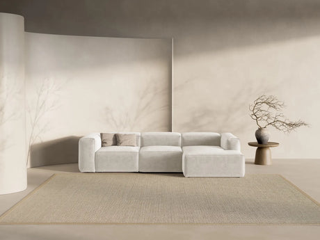 Bergamo 3-Sitzer Ecksofa, Rechte Seite, aus Strukturierter Stoff in Beige (Liberty 2), 304x152x70 cm von Cosmopolitan Design – Bild 2