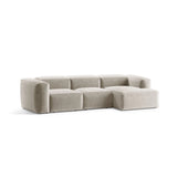 Bergamo 3-Sitzer Ecksofa, Rechte Seite, aus Strukturierter Stoff in Beige (Liberty 2), 304x152x70 cm von Cosmopolitan Design – Bild 4