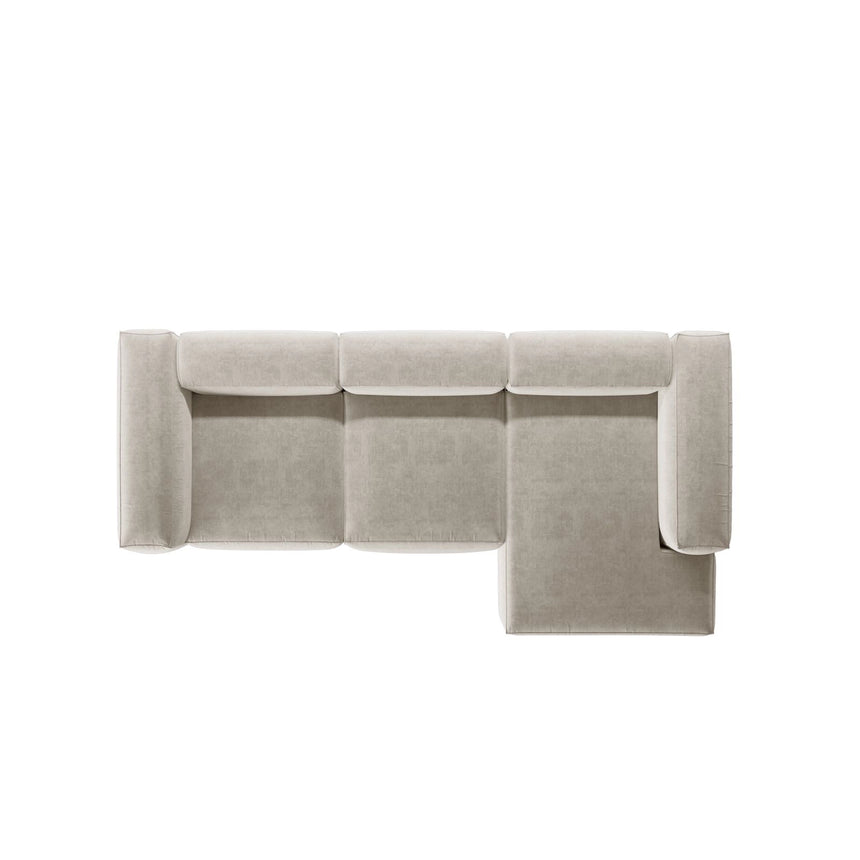 Bergamo 3-Sitzer Ecksofa, Rechte Seite, aus Strukturierter Stoff in Beige (Liberty 2), 304x152x70 cm von Cosmopolitan Design – Bild 6