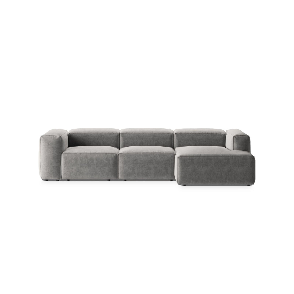 Bergamo 3-Sitzer Ecksofa, Rechte Seite, aus Strukturierter Stoff in Hellgrau (Liberty 18), 304x152x70 cm von Cosmopolitan Design – Bild 1